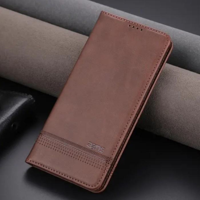 Oppo Reno 8T 5G Flip Case Premium Wallet Leather Cover Casing Dompet - coffee