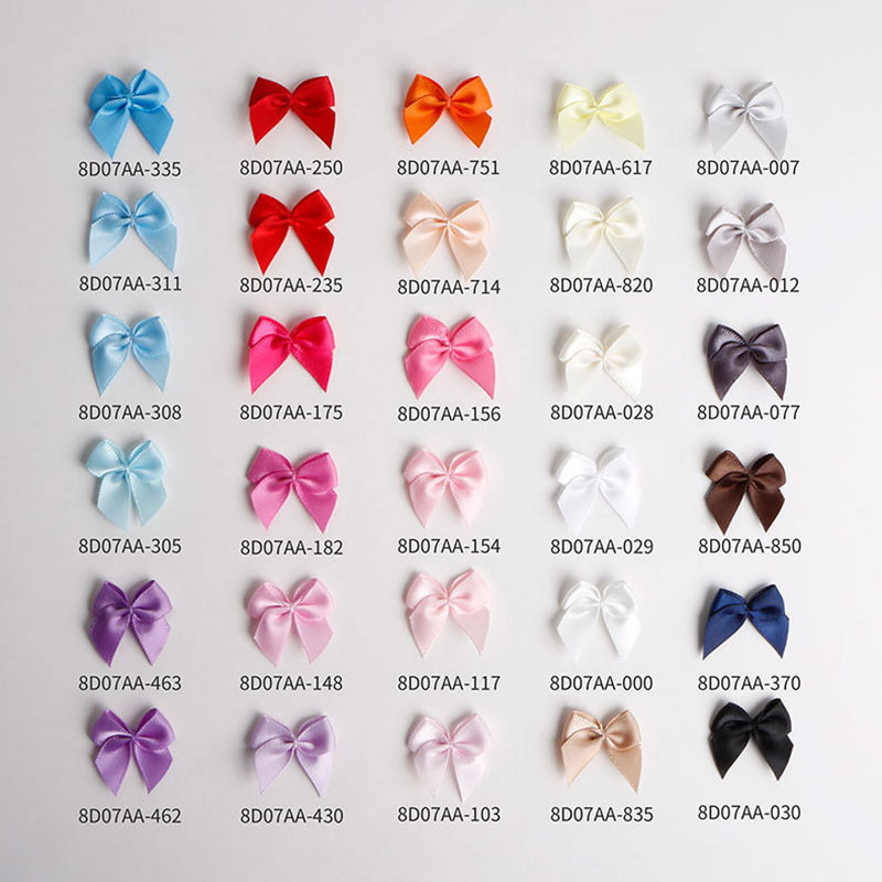 

(50 Pcs) 2.5*2.5cm Colourful Ribbon Bows Small Size Polyester Satin Ribbon Bow Flower DIY Craft Decoration