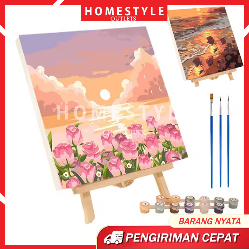 

Paint By Number 20x20 / Lukisan Kanvas DIY Digital / Painting Kit With Kanvas