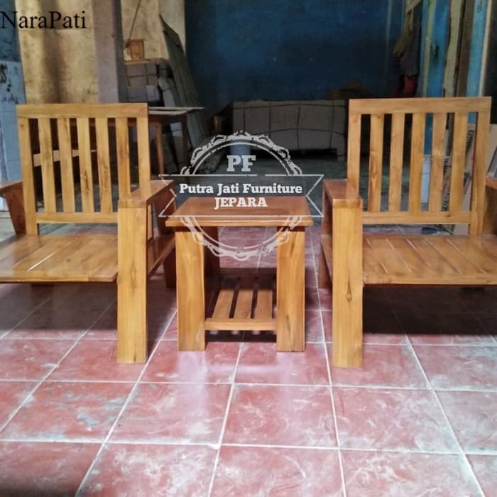 Kursi Teras Kayu Jati/ Sofa Tamu kursi santai kursi depan rumah SF15