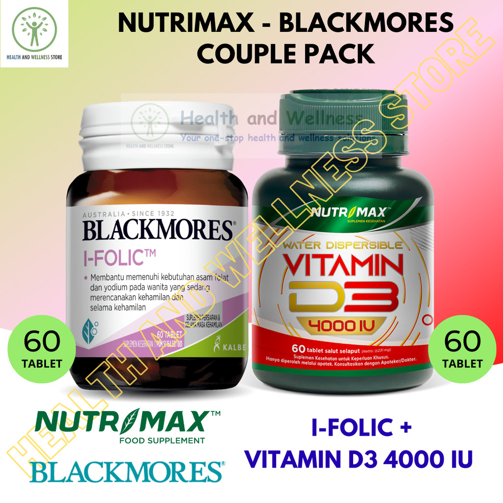 Blackmores I Folic 60 Tablet Dan Nutrimax Vitamin D3 4000 IU 60 Tablet Paket