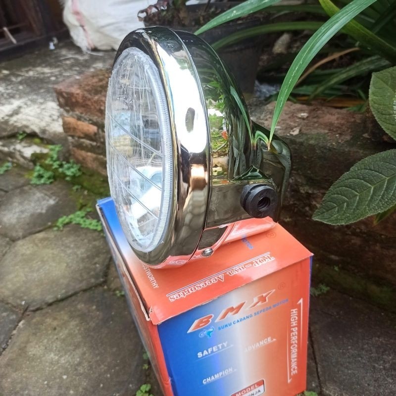 Lampu Depan Reflektor Ninja ss r Bulat set batok