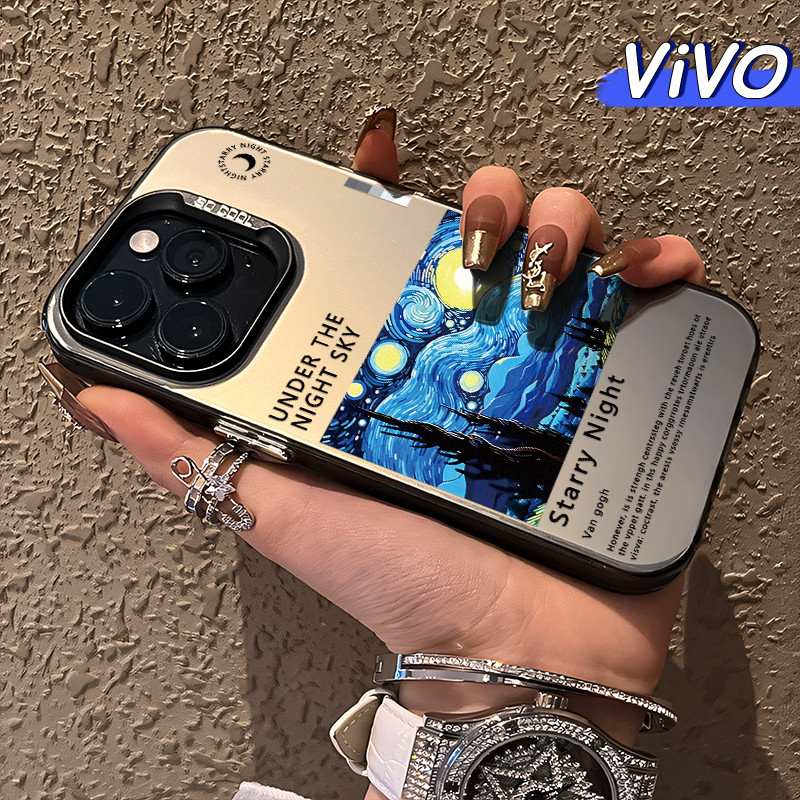 Keren VanGogh-Art Glossy Hologram PC Case VIVO Y17s Y12 Y12S Y15s Y21 Y03 Y16 Y22 Y18 Y02 Y17 Y27s Y