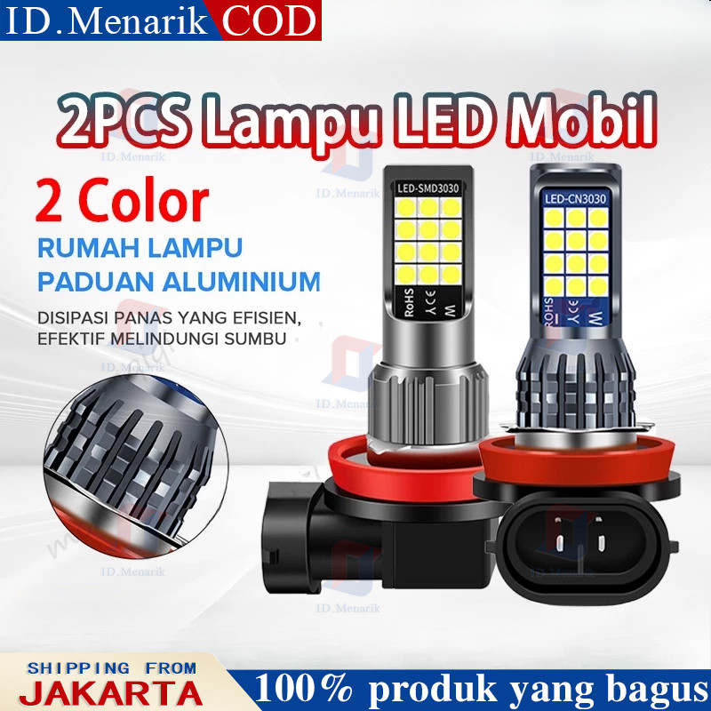 Monqiqi 2PCS Lampu LED Mobil H4 Super Terang Lampu LED Putih H11 Two Color 24SMD untuk Headlight / F