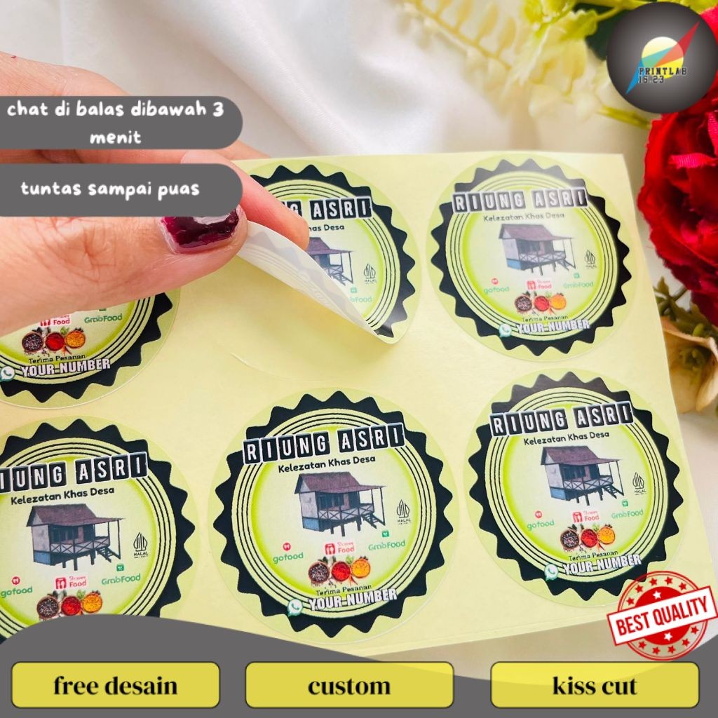 

PrintLab 5-8 Ready Cetak Sticker Murah Label Ruman Makan Free Desain Warung Nasi Restoran Custom