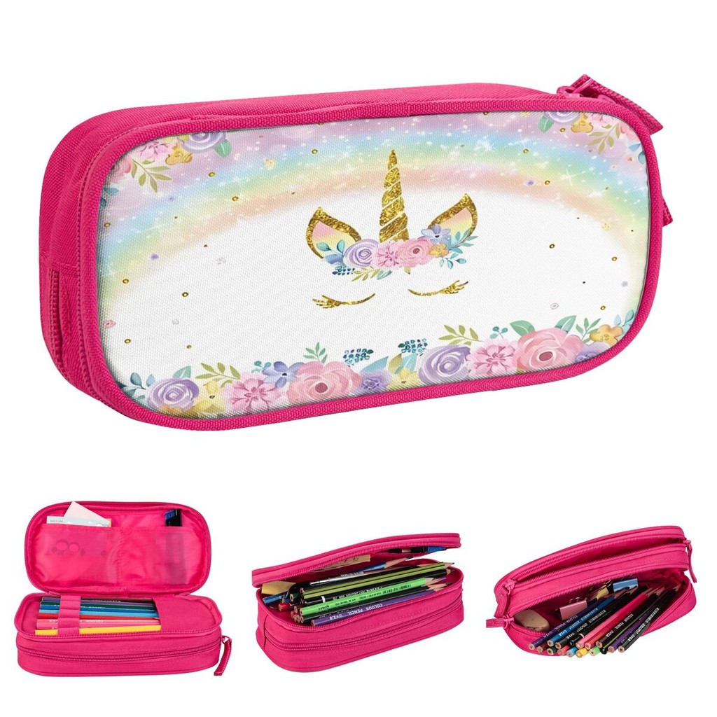 

Rainbow Unicorn Cute Pencil Case Cartoon Pen Bag Girls Boys Big Capacity School Supplies Cosmetic Pencilcases