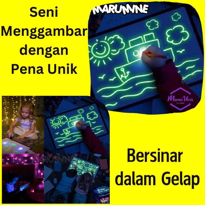 

Mainan Edukasi Papan Gambar AJaib Bisa Menyala dalam Gelap Size A4 Menggambar Ajaib Magic Luminous F66-A4L