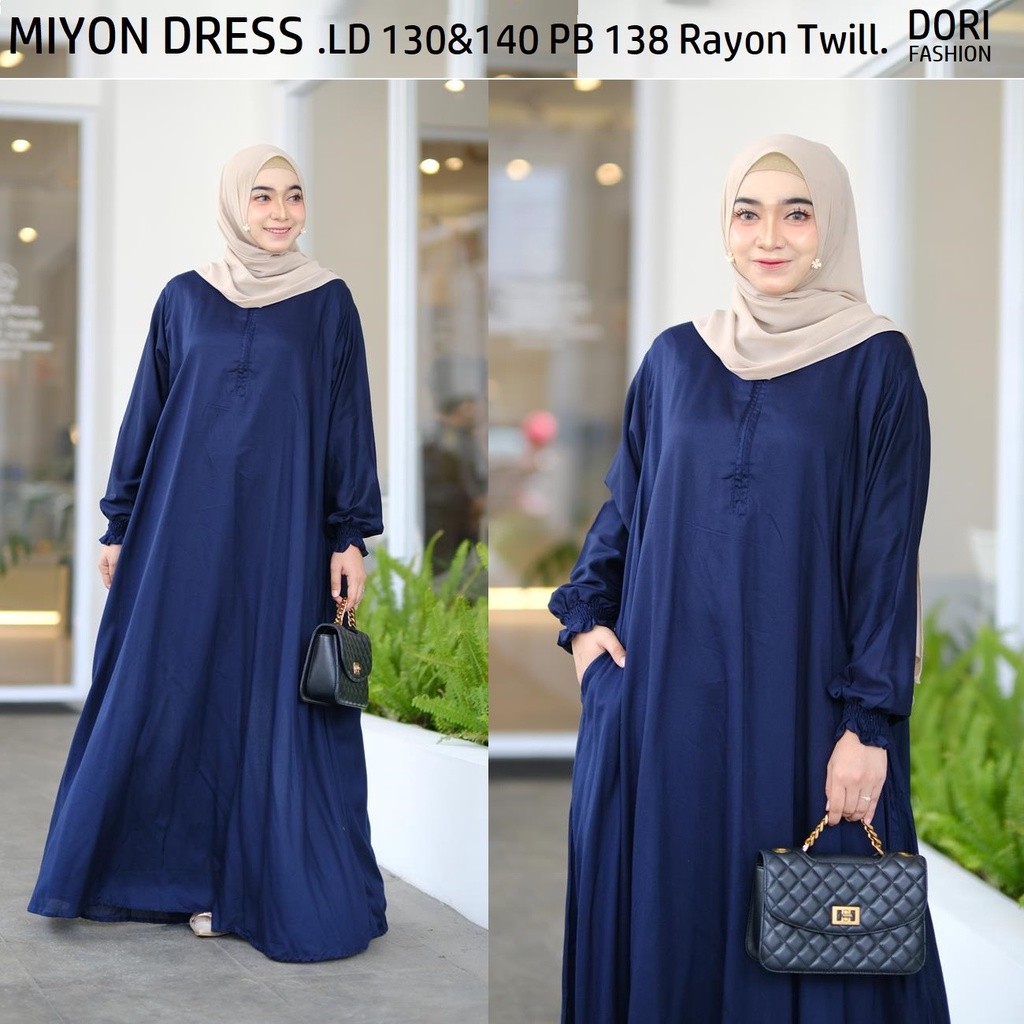 GAMIS RAYON TWILL GLOWING LD 140 JUMBO BUSUI RESLETING DEPAN