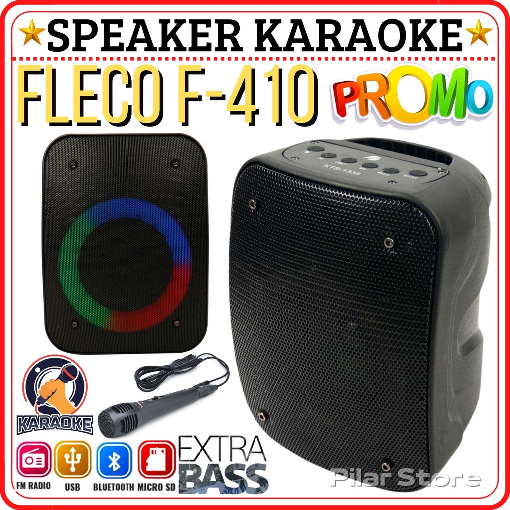 F-410 SPEAKER KARAOKE BLUETOOTH FLECO + MICROPHONE TWS SOUND - SPEAKER BLUETOOH FLECO F 410 NEW MODE