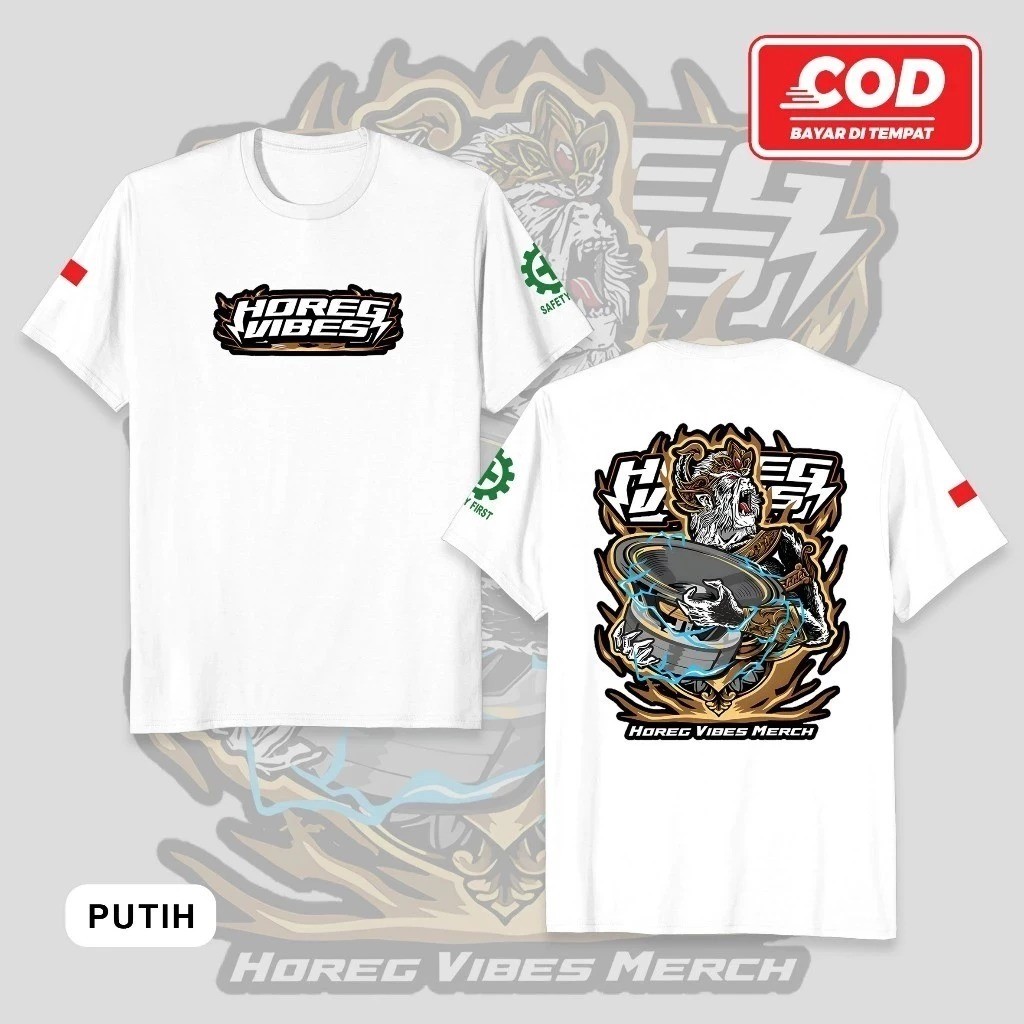 Kaos sound system horeg /Kaos Distro MOTIF SOUND SYSTEM - HOREG VIBES Kera Putih /PRIA WANITA UNISEX