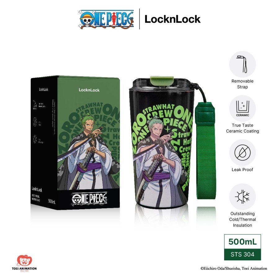 LocknLock Glow in the Dark Cafe Tumbler 500mL One Piece Edition - Roronoa Zoro