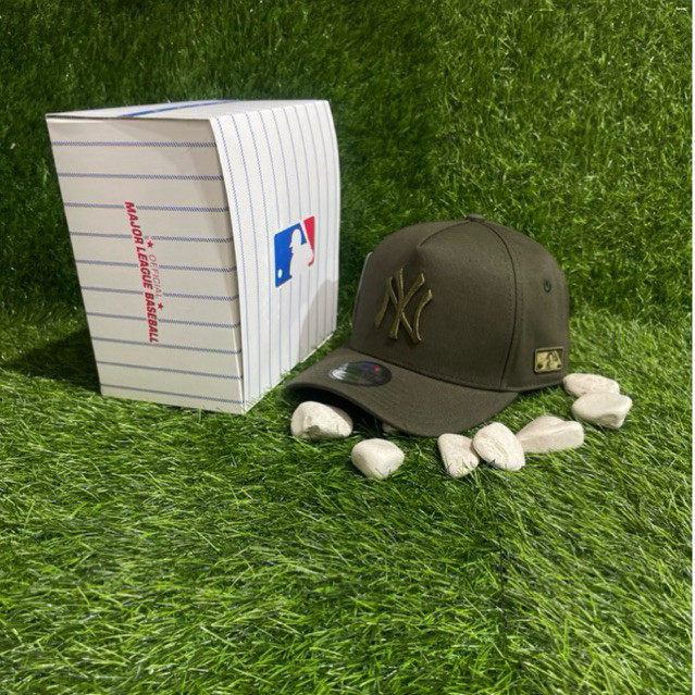 Topi Baseball NY Full Hijau Army Topi Premium Full Tag MLB Unisex