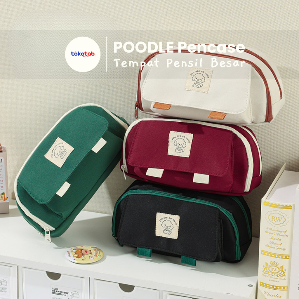 

Tokotab - POODLE Tempat Pensil Besar Multi Kompartmen Sekat Pencil Cases Large Capacity Pencil Bag Pouch Holder Box for Girls Office Student Stationery Organizer School Supplies