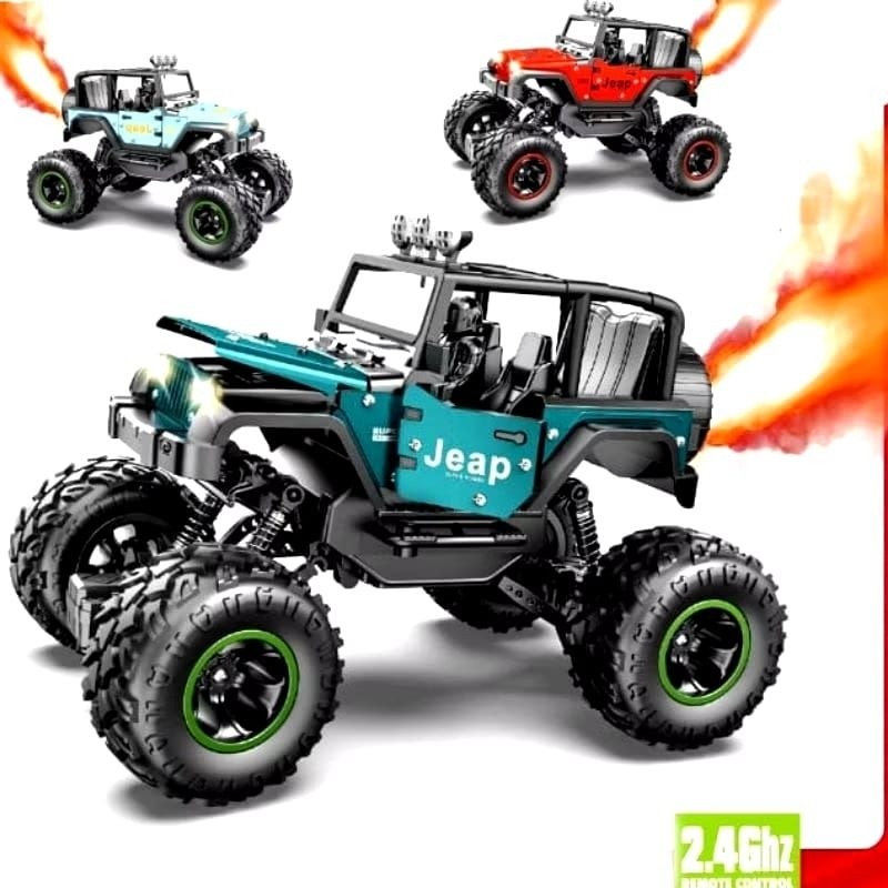 ORANSHOP Bintang RC Jeep Diecast Rubicon Waterproof Metal Spray Asap Noss 2.4Ghz Bisa Mabar