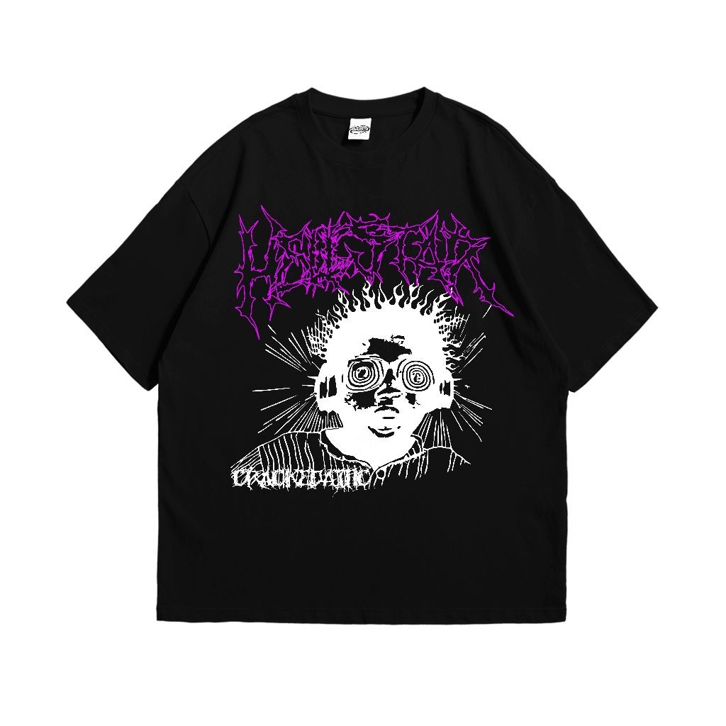 CRACKEDATTIC Baju Kaos Unisex Cotton Combed 24s Black Hellstar