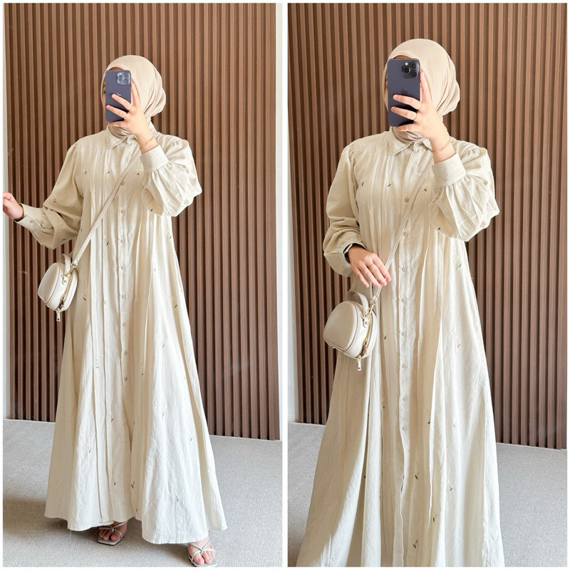 BAHAN PREMIUM / MEVVY LINEN BORDIR DRESS