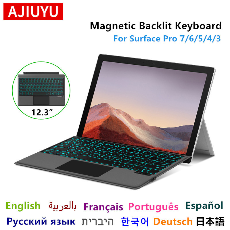 AJIUYU Keyboard Cover For Microsoft Surface Pro 7  6 5 4 3 Tablet pro7 pro6 pro5 pro4 3 PC 12.3" Wir