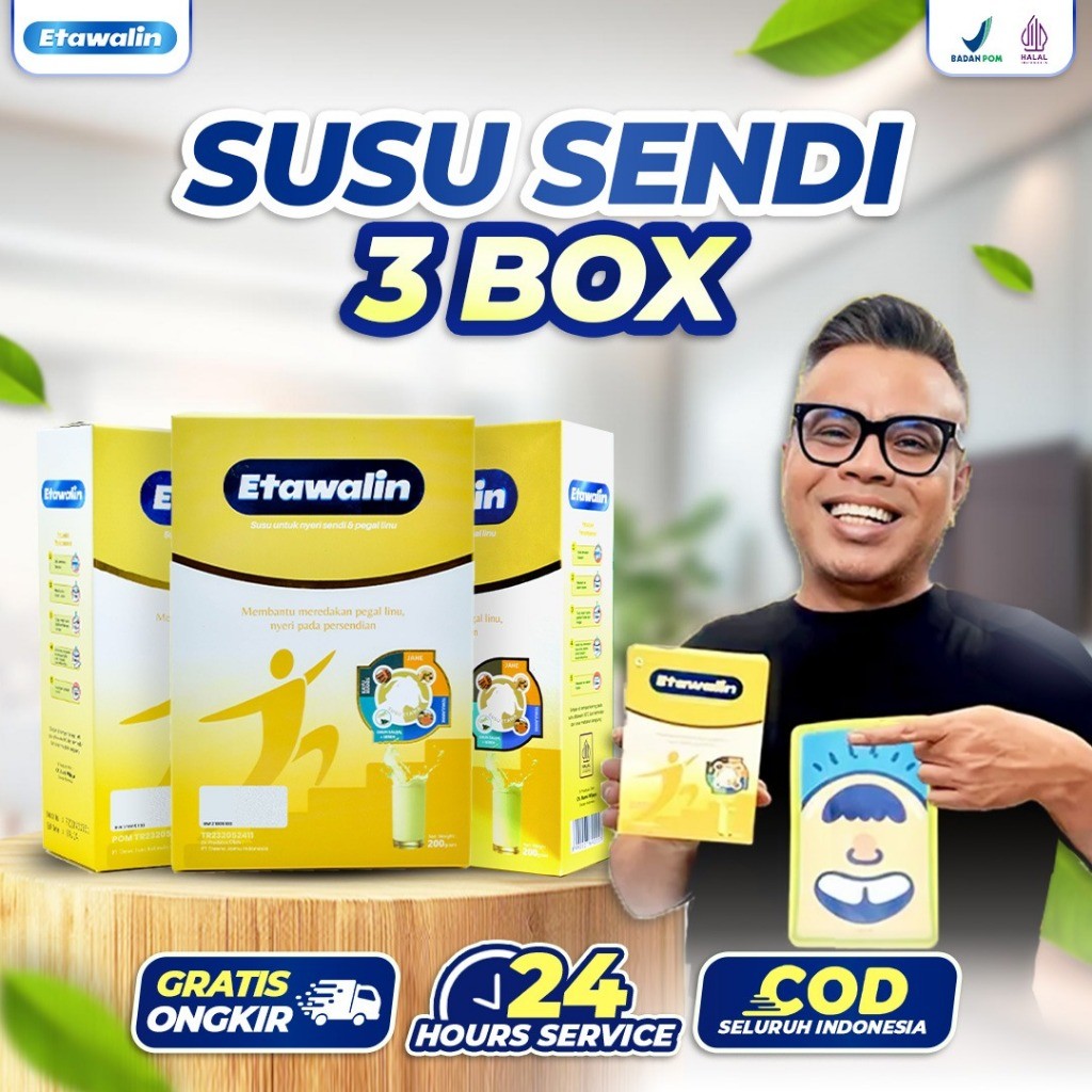 

FLASH SALE PAKET 3 BOX ETAWALIN ORIGINAL | Isi 200gram Susu Kambing Etawa Tingkatkan Kepadatan Tulang |Susu Kambing Kesehatan Tulang & Sendi Original Mampu Atasi Nyeri Sendi Pegal Linu Asamurat