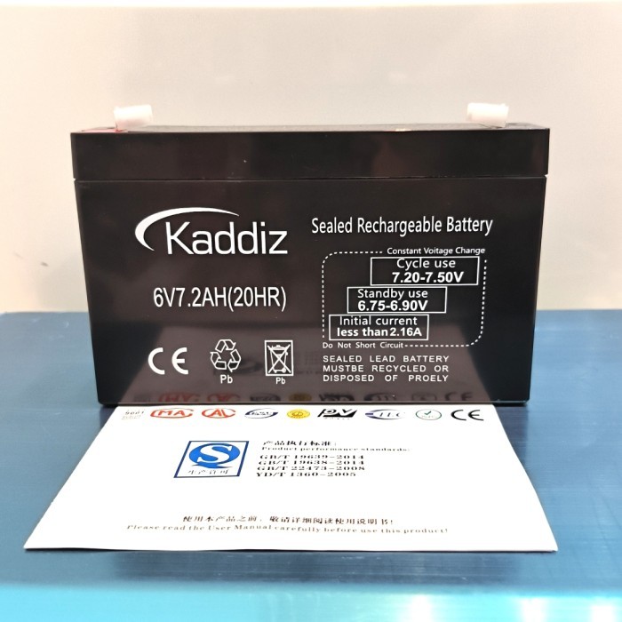 lead acid battery aki kering 6V 7AH 7.2AH 20HR Kaddiz mobil aki UPS