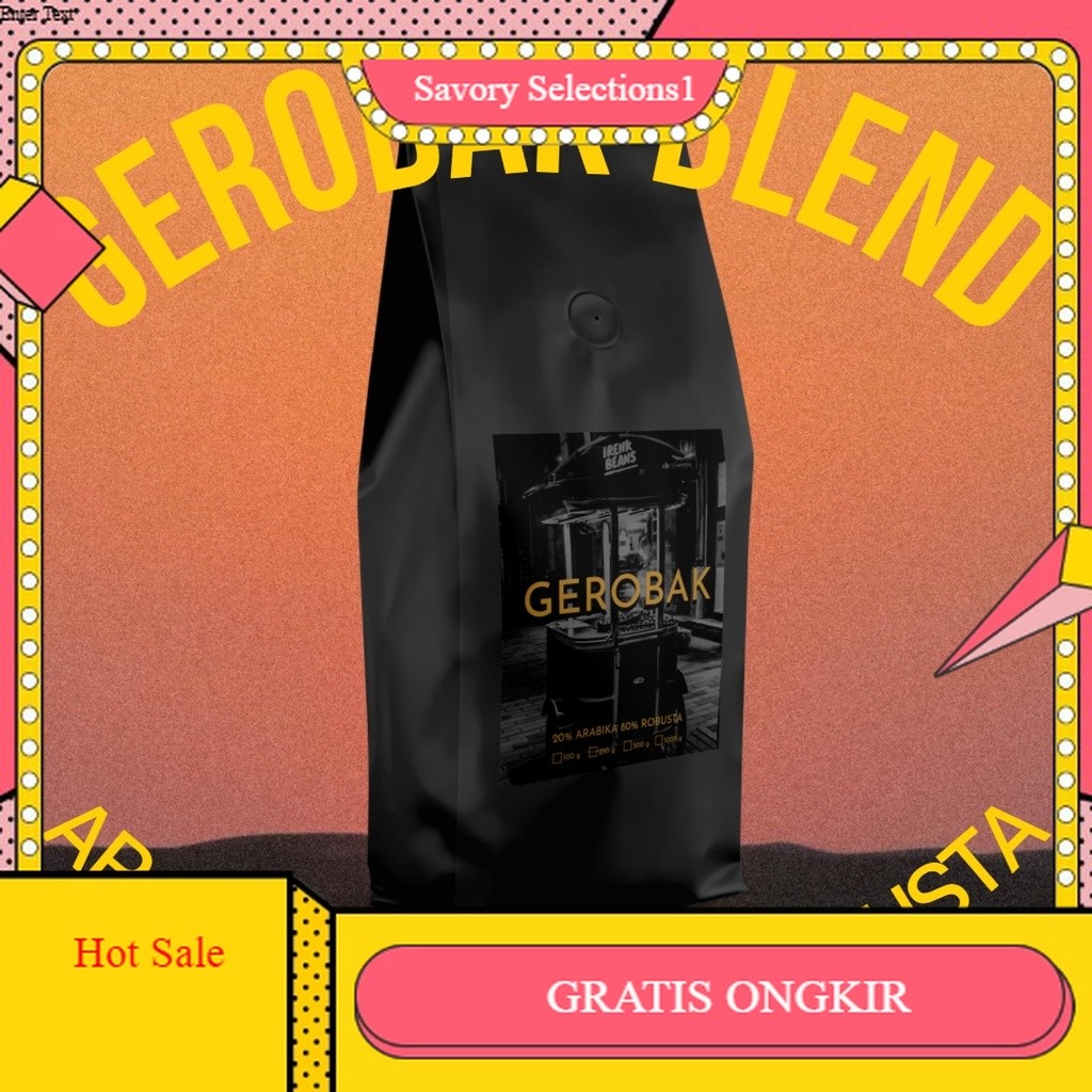 

【SAVORY】DISKON!! Kopi Susu Espresso Arabika Robusta Gerobak Blend Biji / Bubuk - 500g