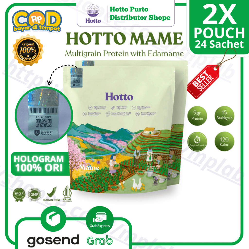 

DISKON!!! NEW Hotto Official Jakbar Mame Protein Multigrain with EDAMAME 2 POUCH 24 SACHET(MOST RECOMMENDED)&Bundling Mame+Purto
