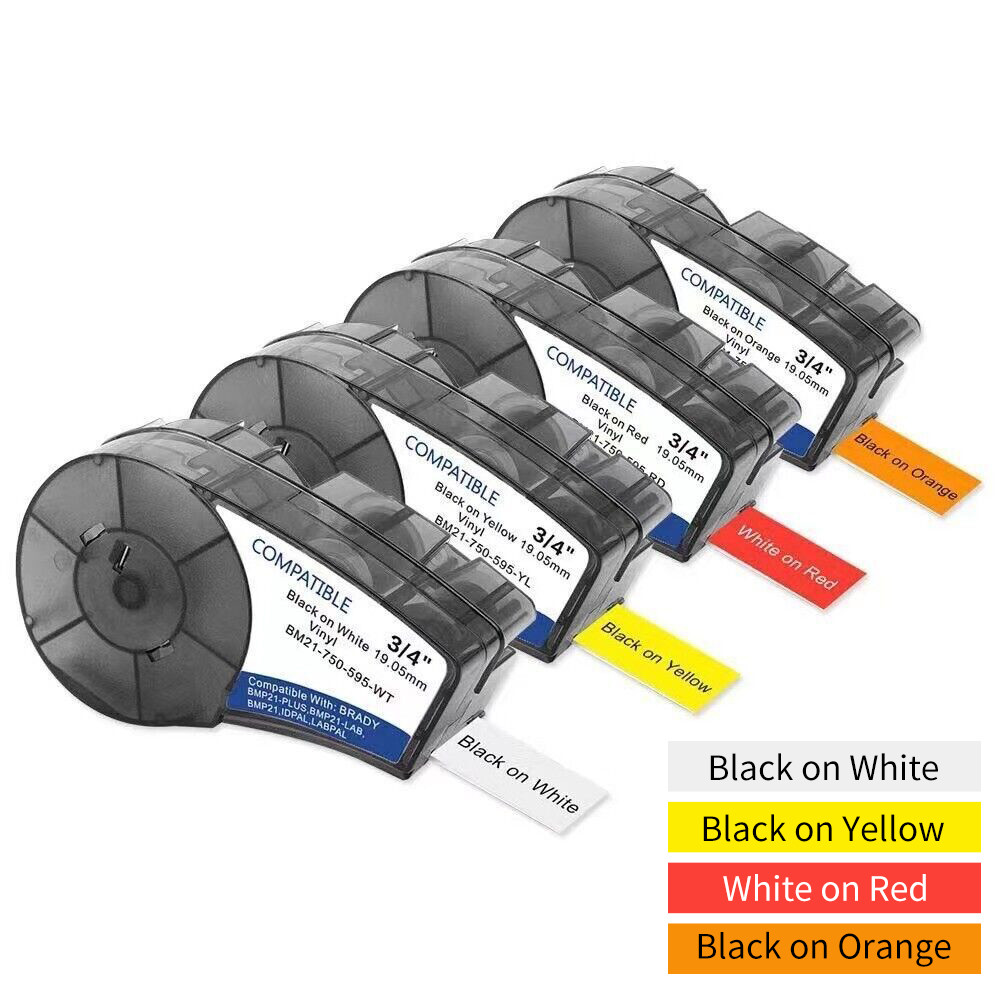 

1 Pack Label Cartridge Tape Vinyl/Nylon/Polyester Compatible Brady M21-750-595 M21-750-427 M21-375-595 M21-375-499 6.35mm-19.1mm