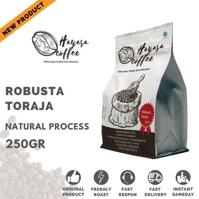 

Kopi Hayasa Toraja Robusta - 250 Gr mura - Beans/Biji