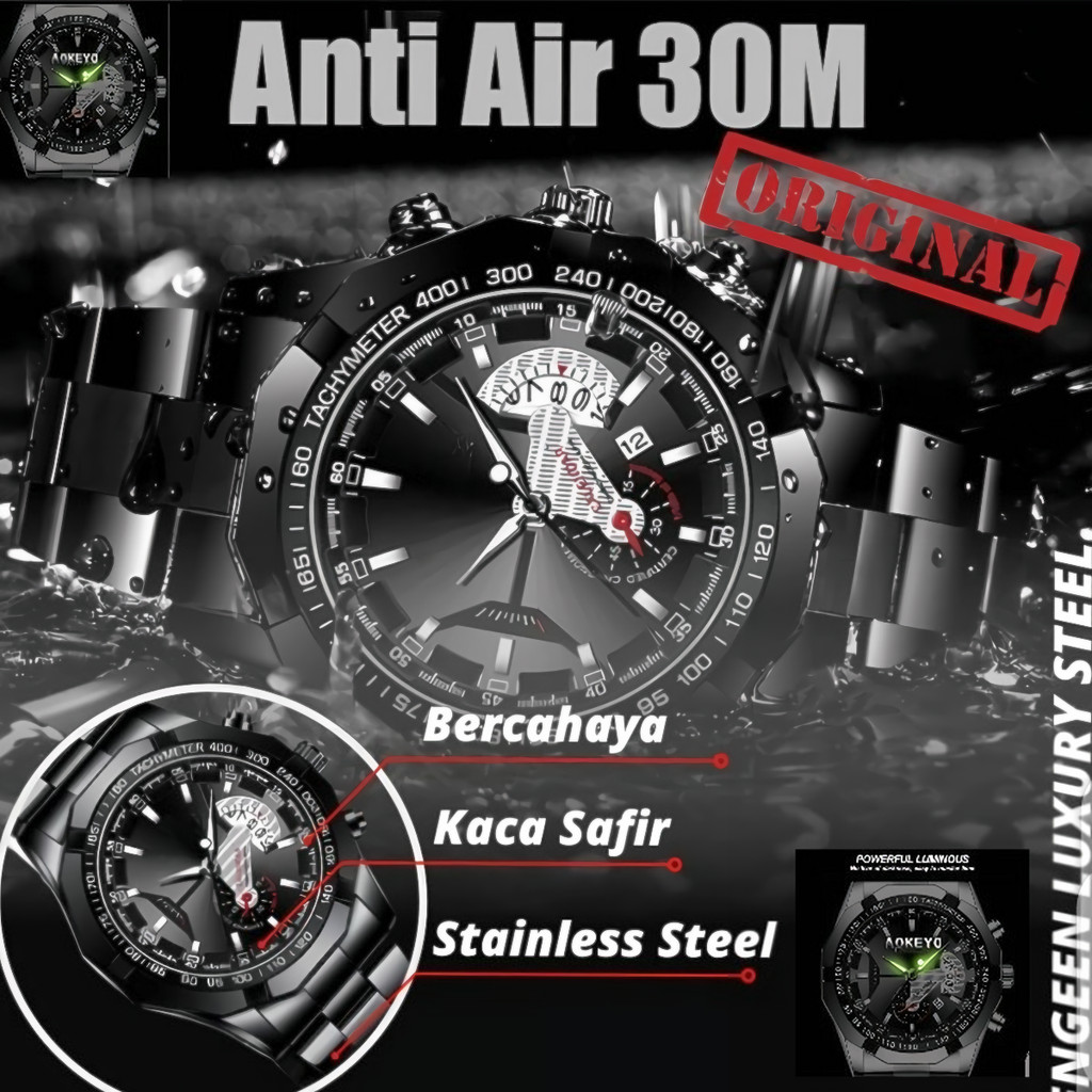Pilih 2, diskon 50% Jam tangan pria dewasa 2025, jam tangan automatic detik halus, jam tangan automa