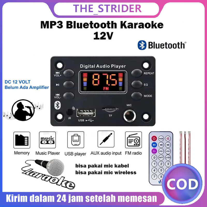 Vire 12V Papan Audio dekoder Karaoke MP3 Bluetooth kit modul USB Radio FM