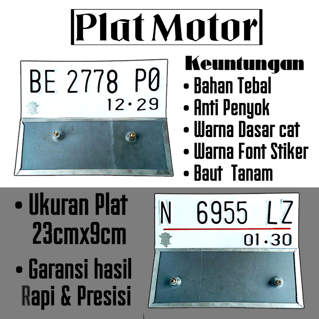 Plat Custom Motor Kecil Baut Tanam