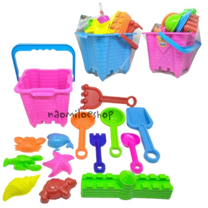 Mainan Cetakan Pasir/Ember Cetakan Pasir KOMPLIT dengan cetakan ISTANA pasir