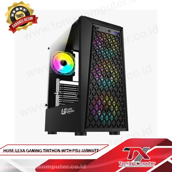 HOSE LEXA GAMING TRITHON WITH PSU 350WATT | Casing PC Gaming