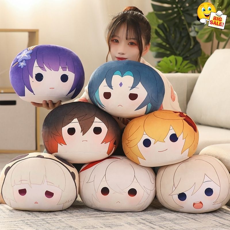 Bantal Tidur Anime Game Genshin Impact Shogun Kazuha Xiao Tartaglia Bahan Halus Ukuran 30cm