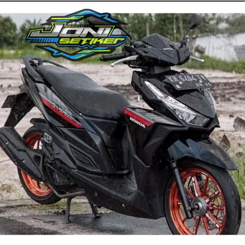 Striping lis sticker motor standar honda vario led 125 2017 2018 hitam lis merah stiker vario 125 20