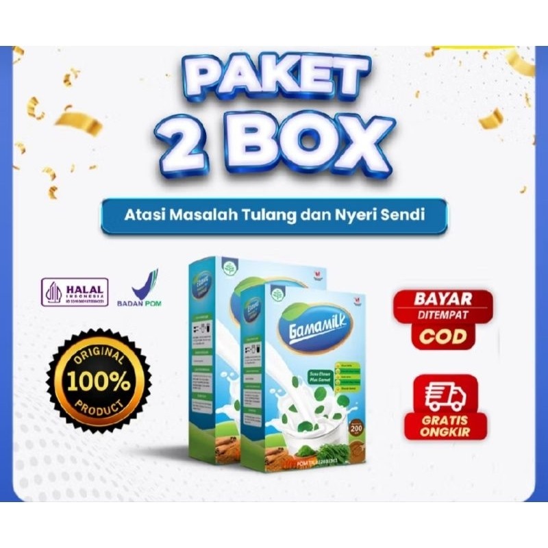 

2 BOX GAMAMILK - Susu Etawa Ekstrak Daun Kelor Solusi Rematik Dan Asam Urat