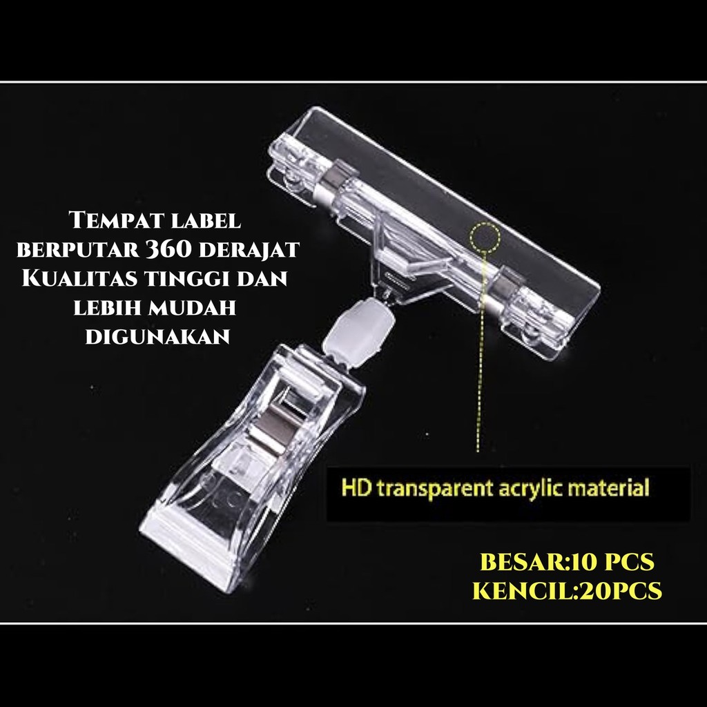 

10pcs 20pcs Harga Obral Untuk Penjepit Label Papan Price Tag Hanger Transparan Penjepit clip penjepit penjepit promo akrilik 11cm 21cm