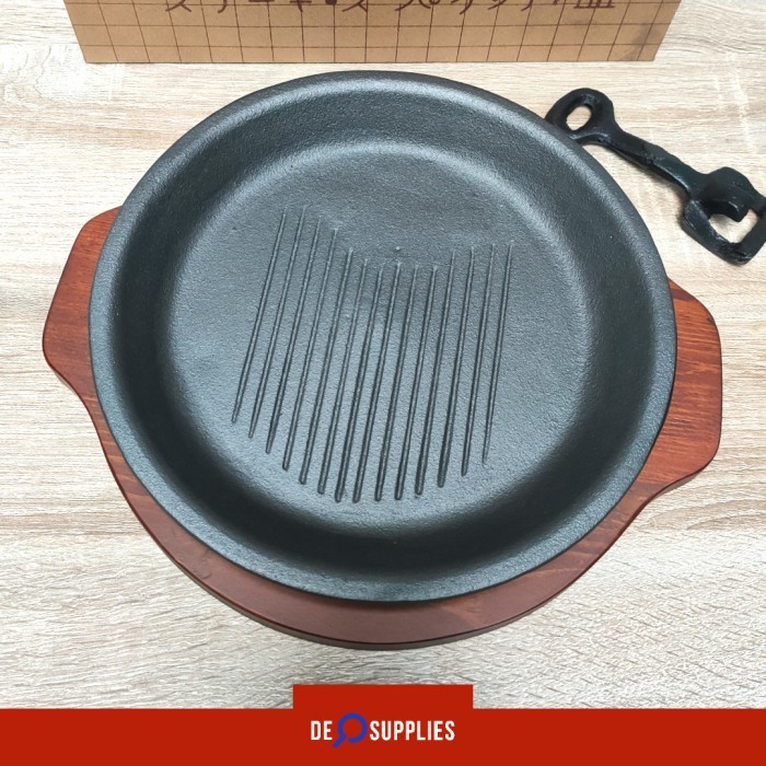 Hot Plate Bulat seperti Pepper Lunch Hotplate (Ada garis2nya)