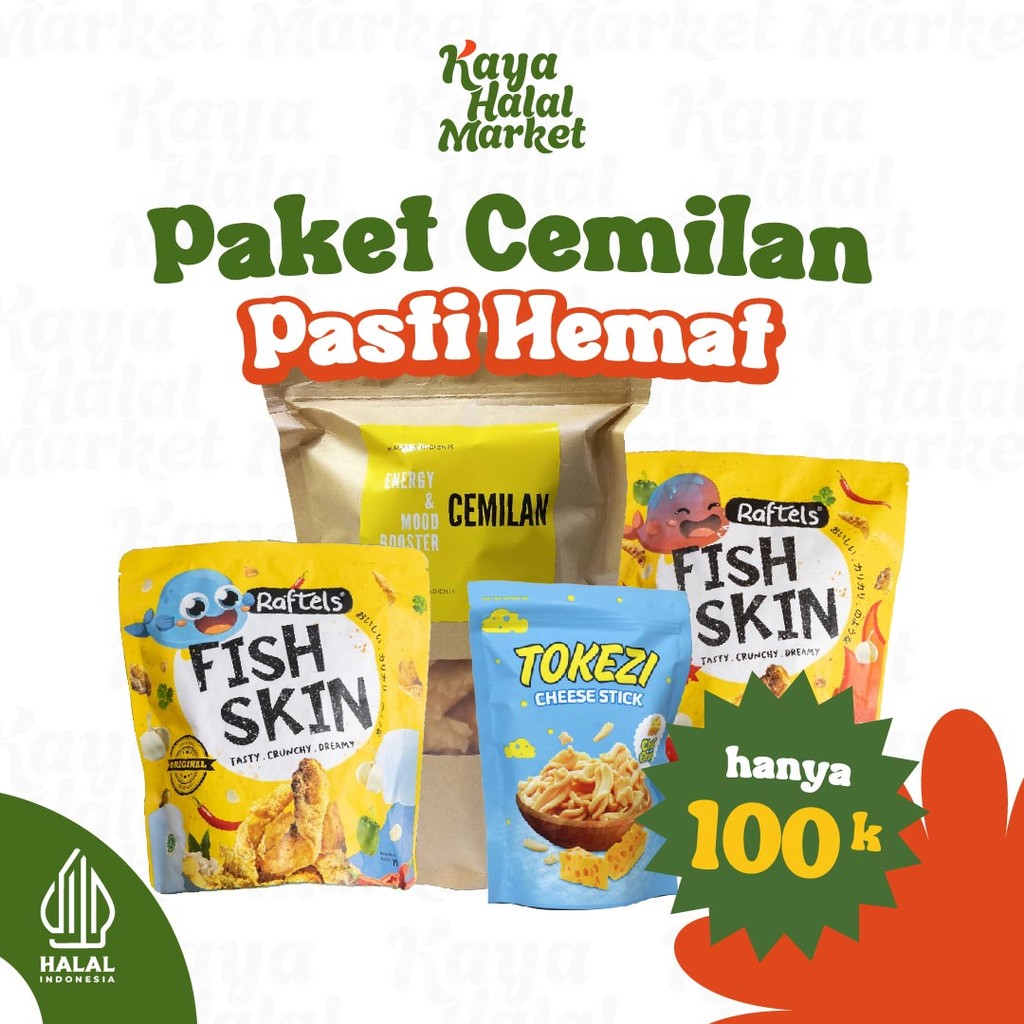 

Cemilan Bulanan Hemat Keripik Bawang, Tokezi, Fish Skin Murah Kaya Halal Market