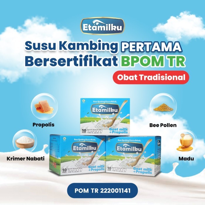 

✨NEW✨ -Susu Kambing Etawa Plus Propolis Etamilku Harga Promo isi 10 Sashet