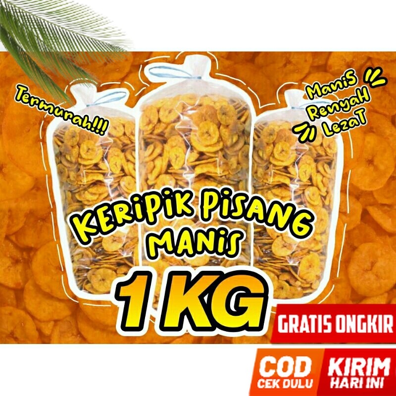 

1KG Keripik Pisang, Keripik Pisang Manis, Keripik Pisang Dolar, Keripik Pisang Koin, Termurah!!!