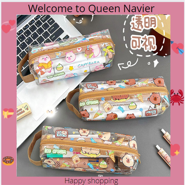 

QN - Tempat pensil kotak transparant capybara