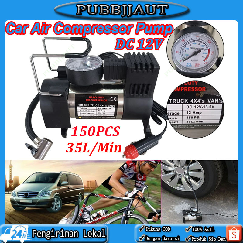 Kompresor Angin Listrik Paket Compressor Mini Listrik DC 12V 150 PSI Portable Pompa Angin Ban Motor 