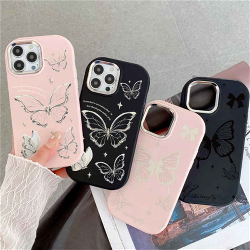 Seri casing ponsel kelas atas kupu-kupu modis, cocok untuk iPhone XR iPhone 15 14 13 12 Pro Max iPho