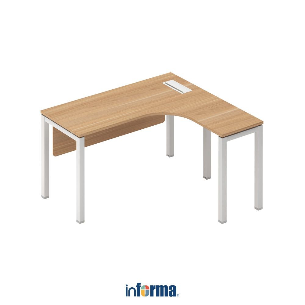 Informa Sieben Meja Kantor Sisi Kanan 140X130X75 cm - Cokelat Office Table Furnitur Kantor Meja Kerj