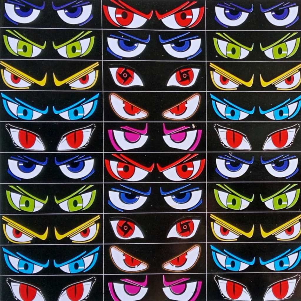 

STIKER MATA WARNA WARNI /STIKER MATA ELANG / STIKER MATA BUS VIRAL