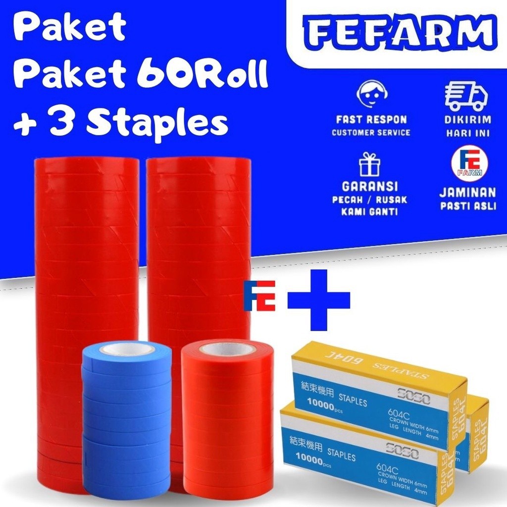 

SPECIAL PROMO Pita Tapetool Paket 6 Roll 1 Kotak Staples FEFARM