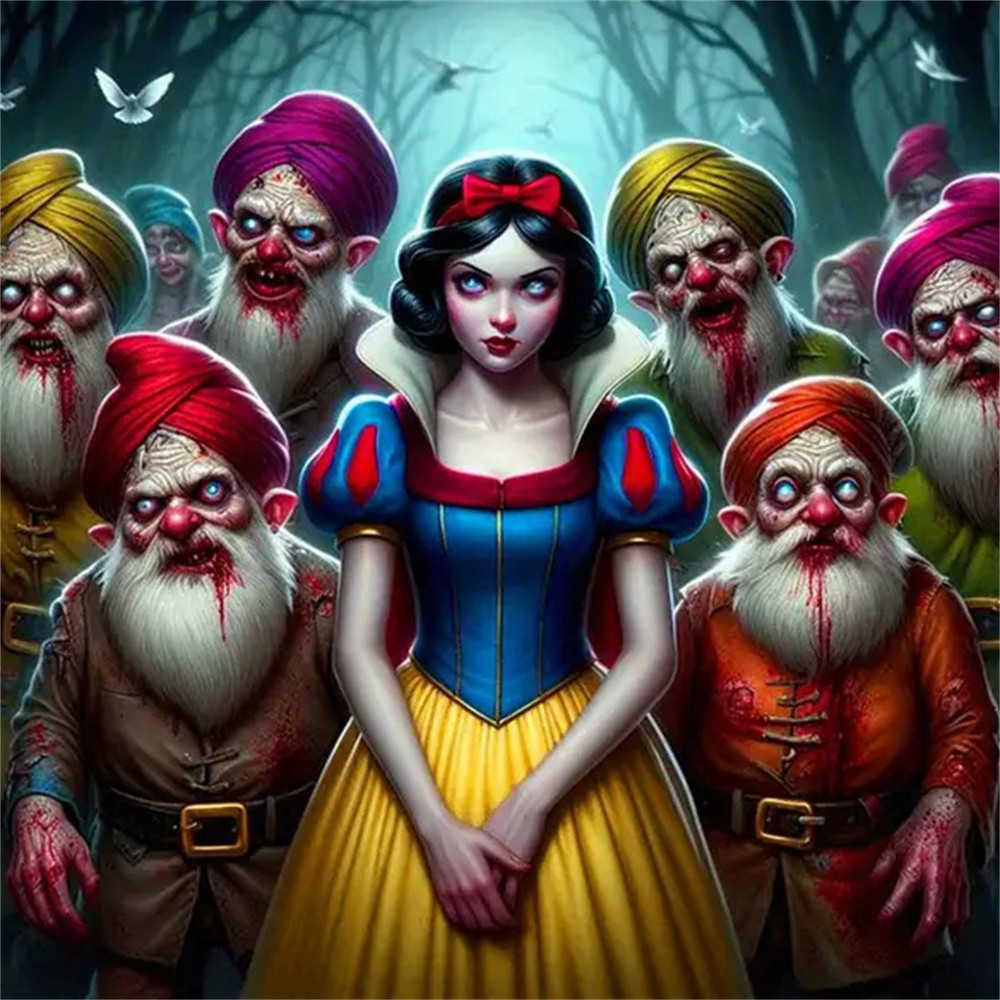 

Disney Kits Cartoon Diamond Mosaic Snow White And The Seven Dwarfs Painting Novelty Horror Embroidery Princess Home Decor