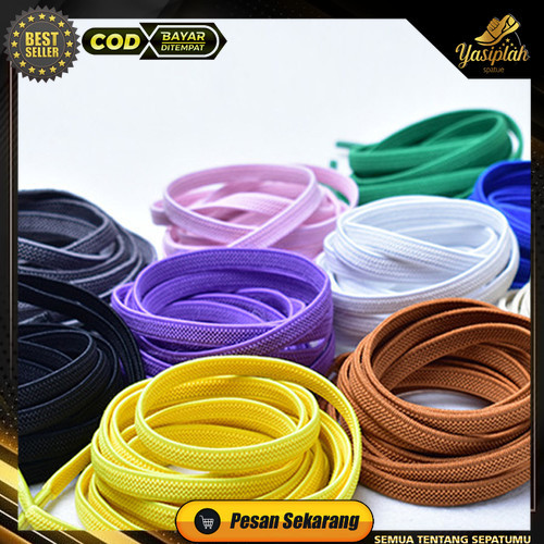 sepasang shoelaces tali sepatu pipih Tali sepatu elastis