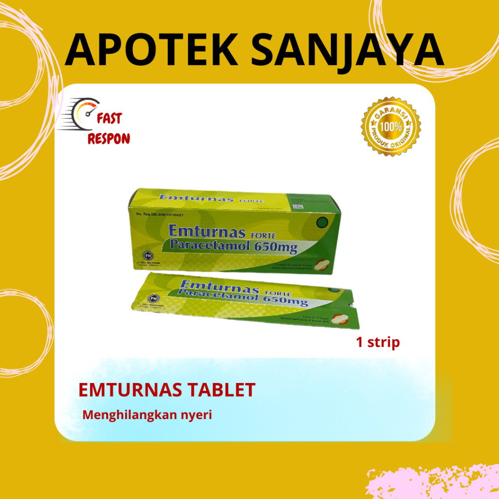 EMTURNAS FORTE 650 MG / STRIP 10 TABLET / PARACETAMOL 650 MG / OBAT SAKIT KEPALA DEMAM