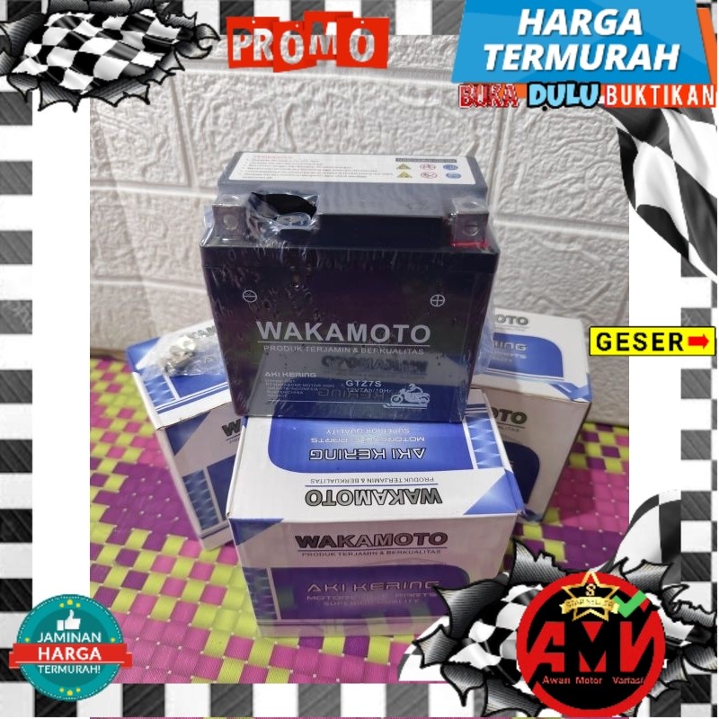 aki standart full kering GTZ7S 12V/7ampare10hr 
cocok untuk motor 

HONDA
.vario 125
.vario 125 led
